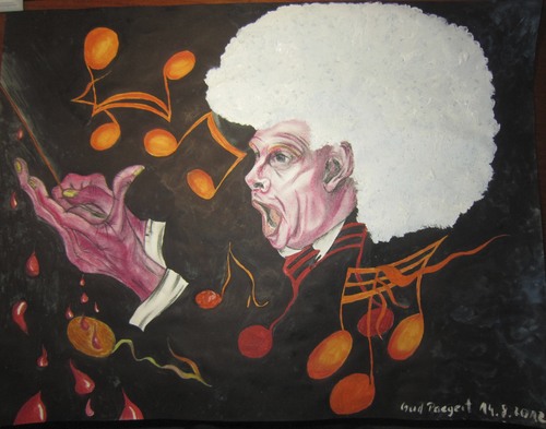 Cartoon: Sir Simon Rattle (medium) by boogieplayer tagged dirigent