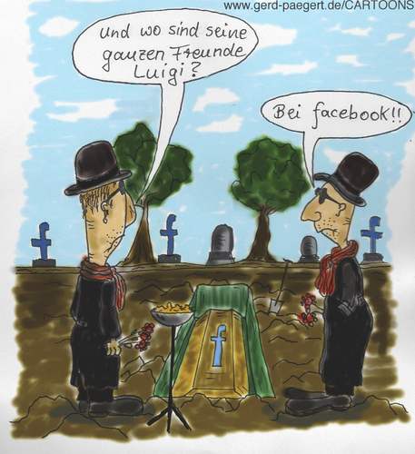 Cartoon: Totensonntag (medium) by boogieplayer tagged facebook