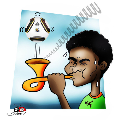 Cartoon: Africa 2010-vuvuzela (medium) by saadet demir yalcin tagged vuvuzela