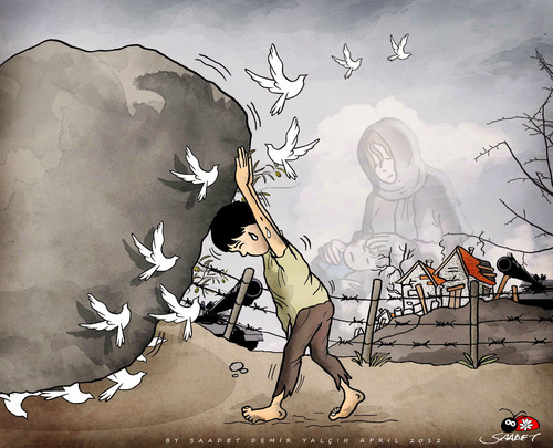 Cartoon: for Palestine... (medium) by saadet demir yalcin tagged saadet,sdy,palestine