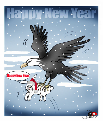 Cartoon: happy... (medium) by saadet demir yalcin tagged new,year,syalcin,merry,christmas