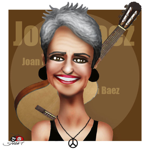 Cartoon: JOAN BAEZ (medium) by saadet demir yalcin tagged syalcin