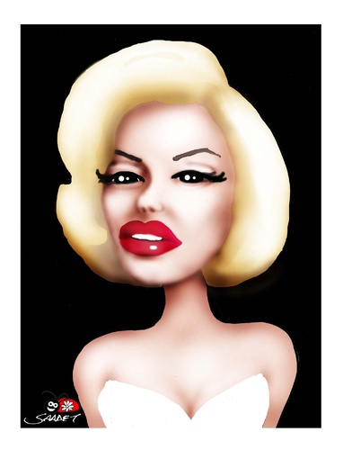 Cartoon: Marilyn Monroe (medium) by saadet demir yalcin tagged mm,syalcin