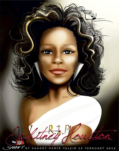 Cartoon: RIP WHITNEY HOUSTON (medium) by saadet demir yalcin tagged saadet,sdy,whitney