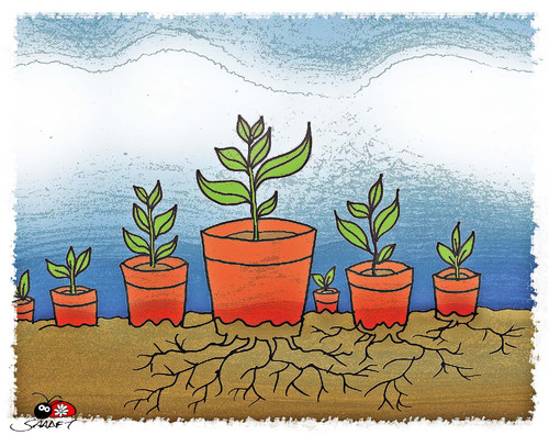 Cartoon: soil... (medium) by saadet demir yalcin tagged sdy,saadet,syalcin,turkey,cartoon,natura,soil