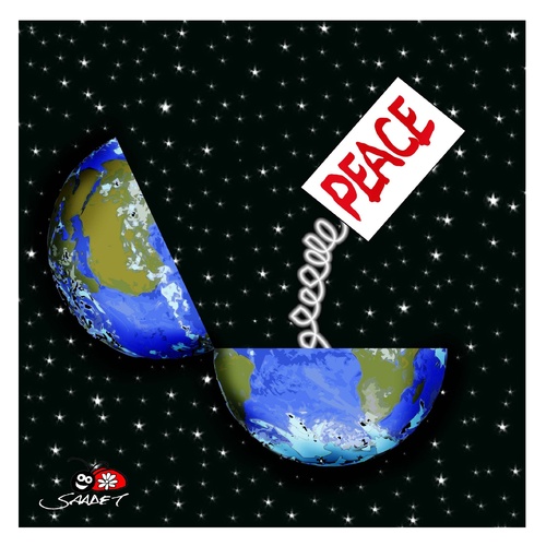 Cartoon: world peace (medium) by saadet demir yalcin tagged worldpeace,saadetyalcin