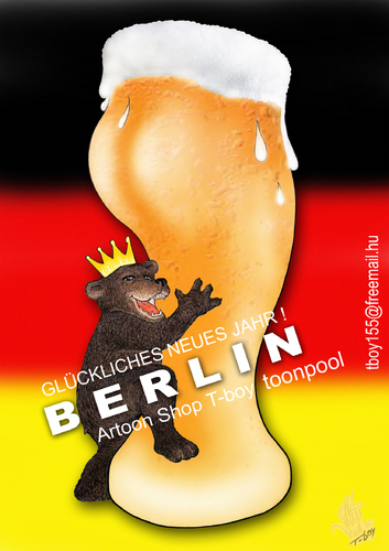 Cartoon: BIERLIN (medium) by T-BOY tagged teddy,berlin,fest,bear,beer,bier