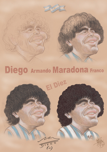 Cartoon: DIEGO MARADONA (medium) by T-BOY tagged diego,maradona