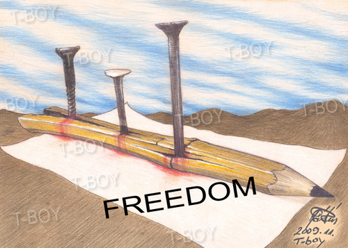 Cartoon: FREEDOM (medium) by T-BOY tagged freedom