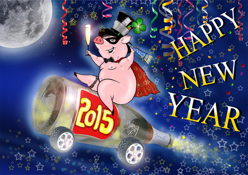 Cartoon: HAPPY NEW YEAR 2015 (medium) by T-BOY tagged happy,new,year,2015