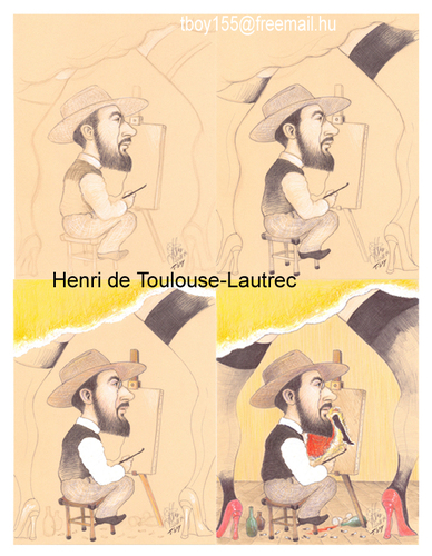 Cartoon: HENRI DE TOULOUSE LAUTREC (medium) by T-BOY tagged henri,de,toulouse,lautrec
