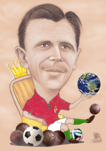 Cartoon: PUSKAS The KING (medium) by T-BOY tagged king,the,puskas