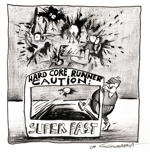 Cartoon: HARDCORE RUNNER (medium) by LA RAZZIA tagged sport,fat,fitness,center,übergewicht