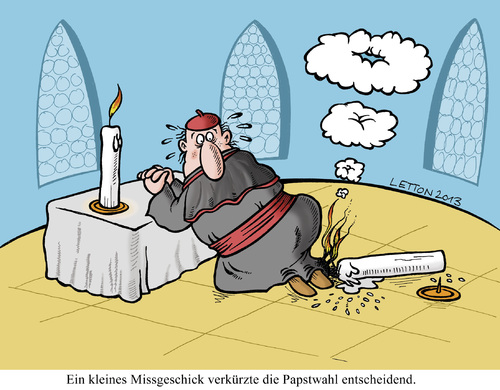 Cartoon: Um Gottes Willen! (medium) by Nottel tagged papst,katholiken,franziskus,benedikt,glauben,religion