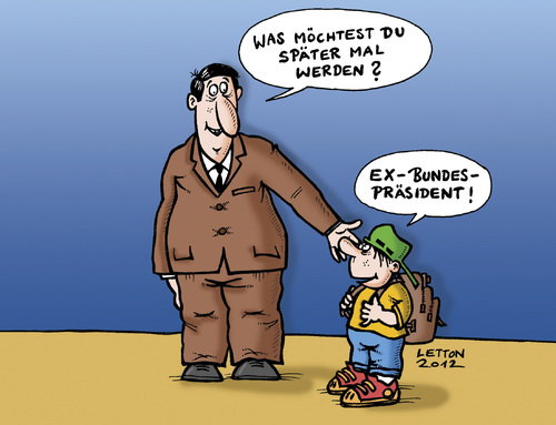 Cartoon: Vater und Sohn (medium) by Nottel tagged bundespräsident,wulff,berufswunsch,politik,federal,president,career,aspirations