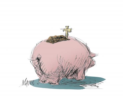 Cartoon: crisis. (medium) by geomateo tagged finanzkrise,bank,money,crisis