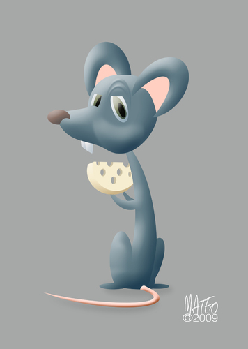 Cartoon: little mouse (medium) by geomateo tagged cheese,kids,fun,mouse,animal