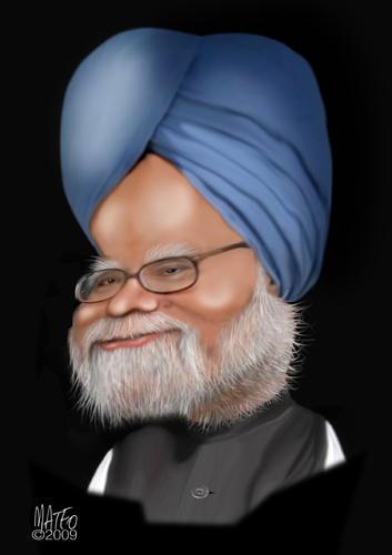 Cartoon: Manmohan Singh (medium) by geomateo tagged prime,minister,politics,manmohan,singh,india
