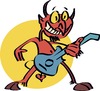 Cartoon: Metallic devil (small) by geomateo tagged heavy metal band rock and roll music psychedelic devil