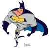 Cartoon: Batman (small) by mikess tagged batman,superhero,tights,crime,fighter,nocturnal,strut,stroll,walk,evil,villain,gotham,city,bruce,wayne