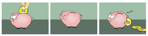 Cartoon: Sparschwein (medium) by katelein tagged schwein,sparen,finanzkrise,wirtschaftskrise,crisis,bankingcrisis,financialcrisis,melddown,fart,pork,swine,piggybank