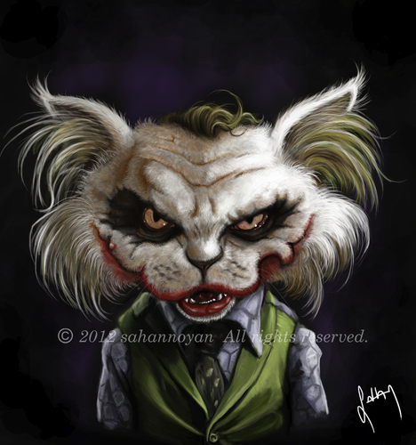 Cartoon: joker (medium) by sahannoyan tagged illustration,caricature,noyan,sahan,kedi,cat,joker