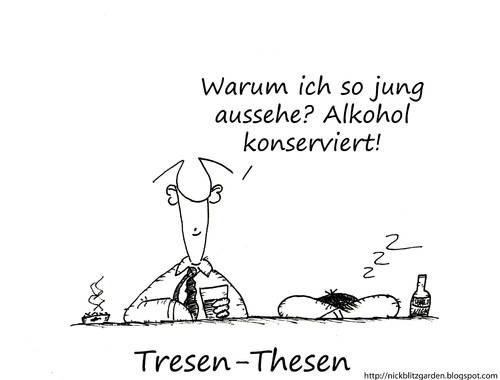 Cartoon: Alkohol konserviert (medium) by Oliver Kock tagged tresen,thesen,kneipe,alkohol