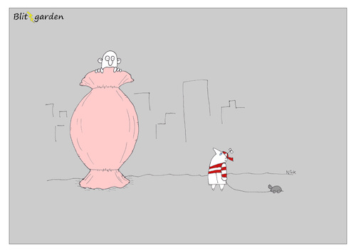 Cartoon: Bonbon (medium) by Oliver Kock tagged bonbon,junge,mann,sittenstrolch,perverser,großstadt,cartoon,nick,blitzgarden