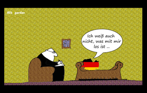 Cartoon: Couchland (medium) by Oliver Kock tagged deutschland,neonationalismus,radikalisierung,wahlen,afd,protestwähler,rechtsruck,german,angst,cartoon,nick,blitzgarden