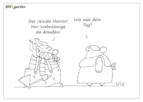 Cartoon: HORROR (medium) by Oliver Kock tagged horror,gruselclown,amoklauf,mord,gewalt,düsseldorf,axt,cartoon,nick,blitzgarden