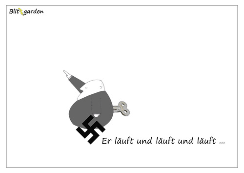 Cartoon: Made in Germany (medium) by Oliver Kock tagged nazi,rechtsextremismus,deutschland,fremdenhass,tradition,verbrecher,marke,faschist,cartoon,nick,blitzgarden
