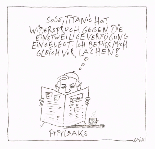 Cartoon: Pipileaks (medium) by Oliver Kock tagged pipi,papst,dichtt,ganz,nicht,skandal,titanic
