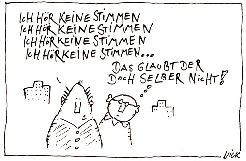 Cartoon: Stimmen (medium) by Oliver Kock tagged stimmen,kopf,passanten,strange,seltsam