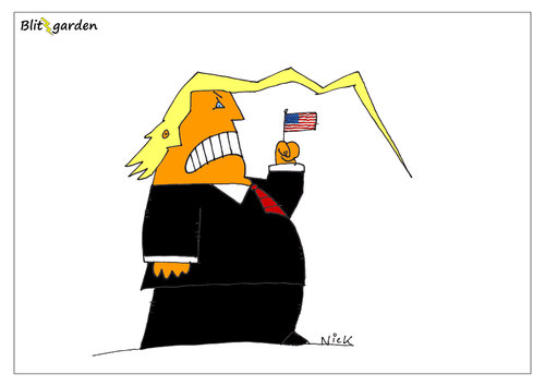 Cartoon: Trump im Sinkflug (medium) by Oliver Kock tagged trump,usa,clinton,us,wahlen,präsident,umfragewerte,politik