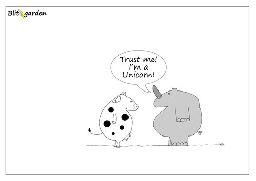 Cartoon: Trust me I am a Unicorn (medium) by Oliver Kock tagged authentizität,lügen,leichtgläubigkeit