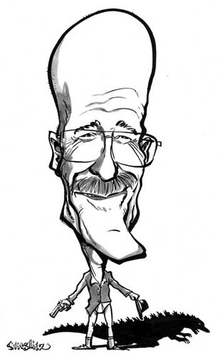 Cartoon: Walter White (medium) by stieglitz tagged stieglitz,daniel,by,karikatur,caricatura,caricature,alias,cranston,bryan,white,walter