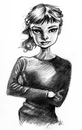 Cartoon: Audrey Hepburn (small) by michaelscholl tagged audrey,hepburn,arms,crossed