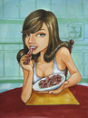 Cartoon: mmmmm....bacon! (small) by michaelscholl tagged sexy,woman,eating,bacon