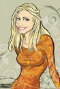 Cartoon: orange swirls (small) by michaelscholl tagged sexy,woman,blond,orange
