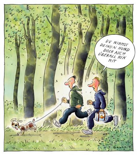 Cartoon: Jogging (medium) by Gebhard tagged hobby,tiere,animals,