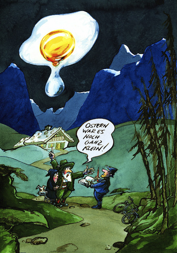 Cartoon: Eifo (medium) by sobecartoons tagged ufo,spiegelei,sternstunde,ordnungshüter,protokoll,himmel,ostern
