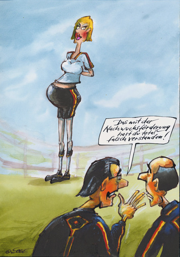 Cartoon: Nachwuchsförderung (medium) by sobecartoons tagged cotrainer,falscher,einsatz,bundesligareif,runde,sache,monate,sperre