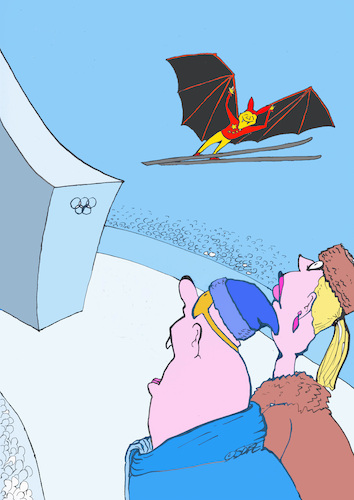 Cartoon: Trotz allem (medium) by sobecartoons tagged doping,olympia,politik,schanzenglück,weltmeister,doping,olympia,politik,schanzenglück,weltmeister