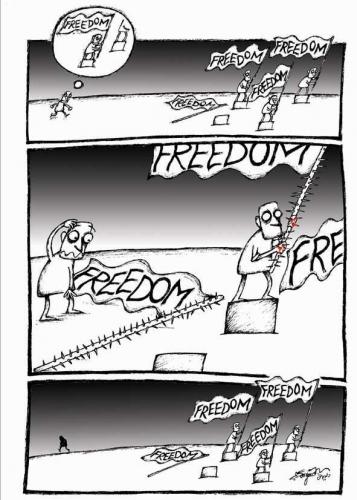 Cartoon: freedom (medium) by dariush tagged freedom