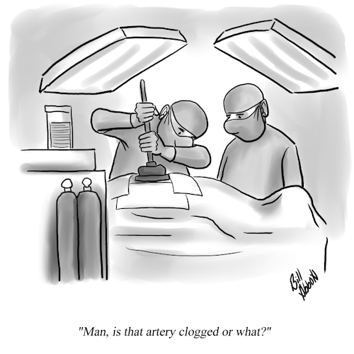 Cartoon: Plunging Surgery (medium) by Billcartoons tagged medical,surgery,doctor,heart,health,sickness,wellness