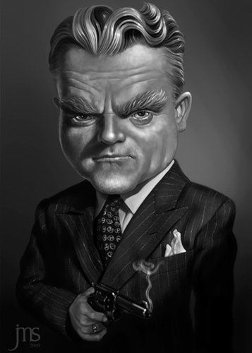 Cartoon: Cagney (medium) by JMSartworks tagged caricature,actors,filmmakers,hollywood,paintool,sai,painter