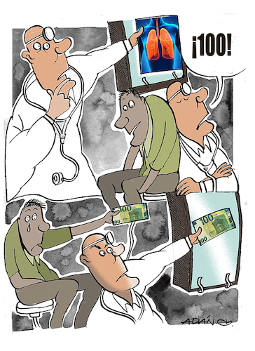 Cartoon: DESCONFIANZA (medium) by adancartoons tagged salud,dinero