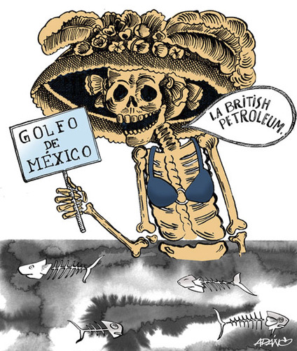 Cartoon: Marea Negra (medium) by adancartoons tagged catrina,muerte