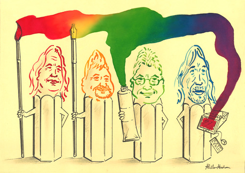 Cartoon: 4 Legionnaires (medium) by Atilla Atala tagged erdogan,karayel,firuz,kutal,hayati,boyaciogu,ismail,dogan