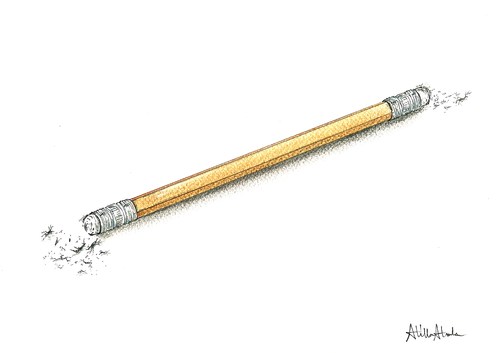 Cartoon: Censorship (medium) by Atilla Atala tagged eraser,atala,atilla,pencil,journalist,censorship,thought,freedom,author,democracy